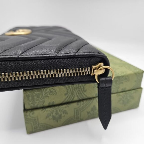 Gucci GG logo long wallet in black quilted leather - Picture 2 of 8